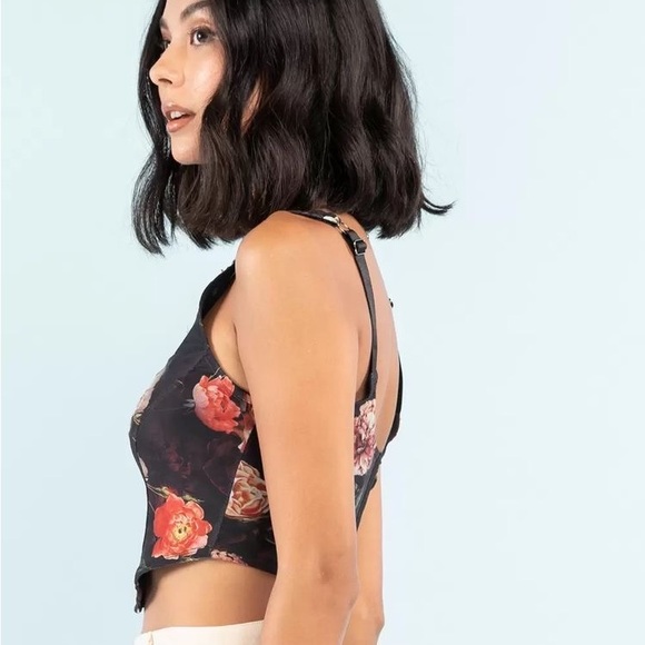 Tilly’s West of Melrose Floral Mesh Corset Tank Top - SEE DESCRIPTION - Picture 2 of 12